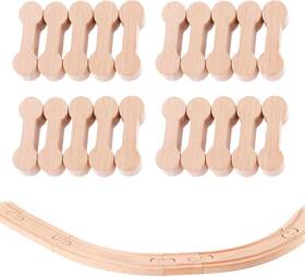 Styquenzer 313033046052 20pcs Wooden Train Track Dog Bone Connectors Bones Accessories