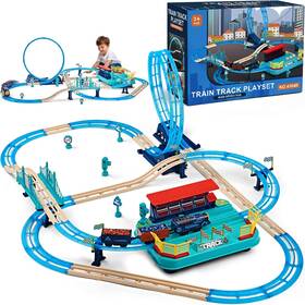 4164b Suye Train Set 85pcs 360 Transformed Diy Track