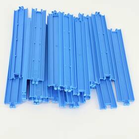 Tomy 904810108009 Plarail Blue Straight Train Track Pieces 9 Inch Sections Lot Of 20 Vtg