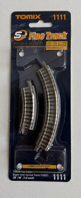C103 Tomytec 904810011118 Tomix 1111 N Scale Super Mini Curved Track - Fine New