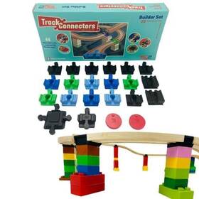 Toy2 745000329021 Wooden Train Track Accessories - Plastic Connectors For Tra