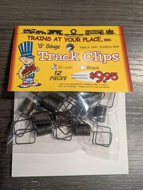 20010 Trains At Your Place Inc. G Gauge Black Stainless Steel Track Clips 12