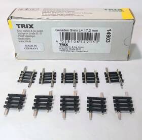 Trix 028106149030 Minitrix 14903 17 2 Mm Straight Train Rail Track - 10 Pieces New In Box Germany