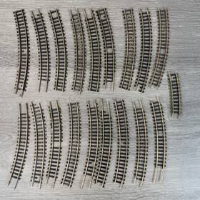 2922 Trix N Scale Lot Of Track Curved 19 Used Nonmagnetic