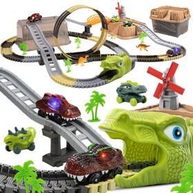 Tm213 Tumama Kids Dinosaur Toys Race Track 255 Pcs Create A World Road Tr