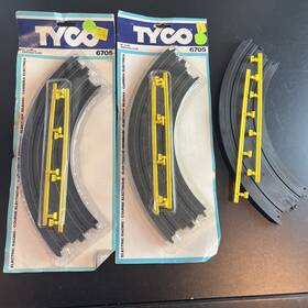 6705 Tyco 3x Ho Electric Racing 1/4 Turn 9 Inch Radius Curves Matching Guard Rails