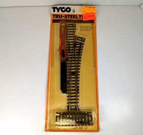 91-2-264 Tyco Tru Steel Ho Train 411 Remote Control Right Switch Track 1984 New Orig Pkg