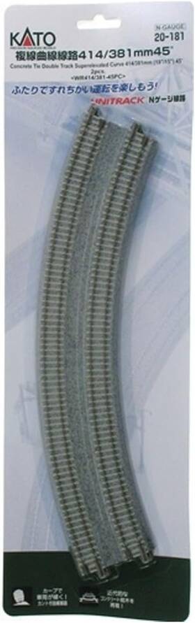 20-181 Usa N Unitrack 16 3/8 - 15 Radi Dbl Curve 2pcs
