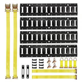 Vevor 313021854898 E-track Tie-down Rail Kit 4-pack 2 Ft. E Track Rails 20-pieces Includes Ratch