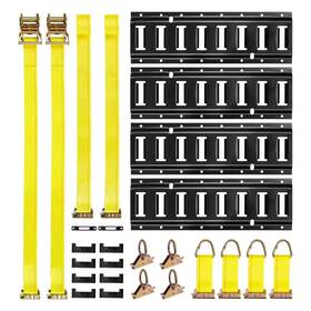 Vevor 313041740768 E-track Tie-down Rail Kit 4 Pack 1.3 Ft. E Tracks Set 21 Pieces Includes 2 Rat