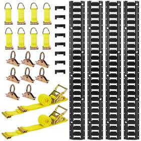 Vevor 445017850836 E-track Tie-down Rail Kit 4 Pack 7.7 Ft. E Track Rails 26 Pieces Includes 2 Ra