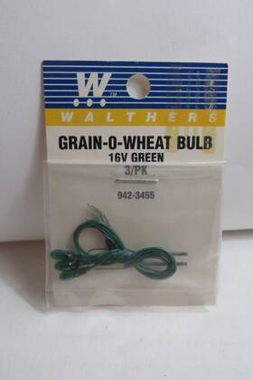 942-3455 Walthers Grain-o-wheat Bulb 16v 3 Pack Green Free Shipping