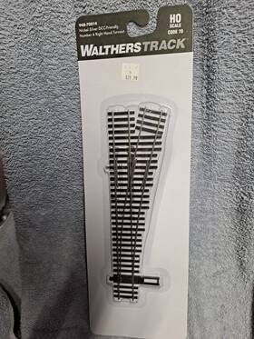 948-70014 Walthers Ho Scale Code 70 Nickel Silver Dcc Friendly #4 Turnout Right 70014