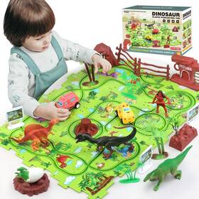 978-22 Yiybm Dinosaur Puzzle Track Car Play Set For Kids Ages 3-5 5-7 Educational T