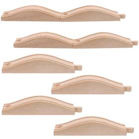 Youdaju 731034125468 4pcs Wood Train Track Expansion Packs Rollings Hills Ascending Wooden T