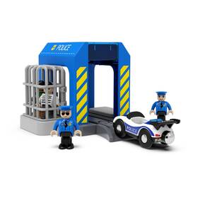 Z Mayabbo 770456722121 Wooden Toy Police Station Train Tracks Accessories Fits All Railroad Superb