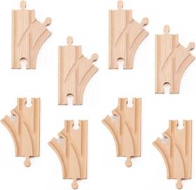Orb-exp-t-100b Z-xchange Llc Curved Switch Tracks Wooden Train Expansion Set 8x 3.5