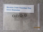 H0 - Marklin 7151 Traction Tires 6MM 1/4" Diameter (pack Of 4) Nib. Fixed Price $5.00.