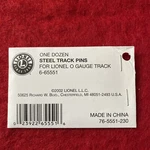 Lionel 6-65551 Dozen Gauge Steel Pins Sealed Envelope. Fixed Price $7.50.