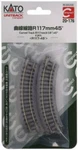 Kato Scale 20-176 Unitrack Compact 117MM (4 5/8) Radius Degree Curve. Fixed Price $11.99.