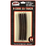 Atlas 2029 Code 55 Nickel Silver 21-1/4" Radius Half Curved Track (10). Fixed Price $80.65.