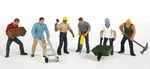 Bachmann Construction Workers (6) - Ho Scale Model Railroad Figure #33105. Fixed Price $15.13.