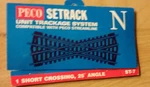 Peco Short Crossing 25 Degree Angle Setrack ST-7 Nip. Fixed Price $23.00.