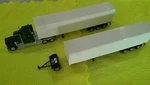 Rare Herpa Ho Semi Truck Kenworth Tractor & Double 48' Containers And Trailers. Fixed Price $45.00.