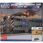 Kato 1060032 F40PH Commuter Train Starter Set Chicago Metra Scale. Fixed Price $229.99.