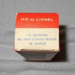 Lionel - Vintage Box Only From 0989 Curved Tracks Ho Scale. Fixed Price $49.00.
