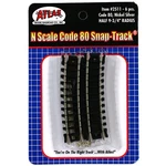Atlas Model Railroad N Code 80 9.75 Radius 1/2 Curve 6 ATL2511 Track. Fixed Price $10.94.