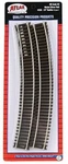 Atlas Ho Code 83 Curved Snap Track 24IN Radius W/brown Ties PKG(6) 536. Fixed Price $14.98.