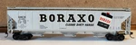 Boraxo Railroad Bay Covered Hopper Car 61385 With Kadee Couplers Tyco Rtr. Fixed Price $9.95.