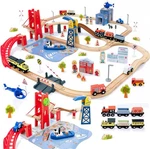 117PCS Wooden Train Tracks Lot Railway Pieces Set Play For Thomas The Brio. Fixed Price $73.99.