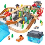 100PCS Wooden Train Set For 3 Year Old Boys, Double-side Tracks Wit.... Fixed Price $78.92.