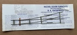 Bk Enterprises Ho Scale Nickel Silver Turnout Stock #2342 #4 Left Rail Size 55. Fixed Price $24.00.