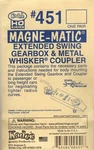 Ho Scale Kadee #451 Extended Swing Gearbox & Whisker Metal Couplers Medium Shank. Fixed Price $11.49.