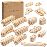 Sainsmart Jr. Premium Wooden Train Track Set 52-PIECE Expandable 18FT Large. Fixed Price $34.46.