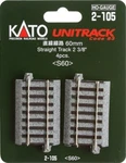 Kato 2-105 Ho Unitrack 60MM 3/8IN Straight 4PCS. Fixed Price $14.55.
