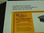 Micro Engineering # 75-153 Deck Girder Bridge Scale 40' Ballasted. Fixed Price $16.95.