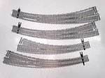 (4) Ho Gauge Shinohara Code 83 Curved Switches (lot 7207). Fixed Price $60.00.