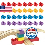 BUNU1492 Wooden Train Track Accessories, 32 Pcs Connector, Compatib. Fixed Price $48.03.
