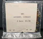 Walthers Ho Scale #681 Accessory Linkage For TS-5 Switch-machine (3/PKG) Nos. Fixed Price $10.99.