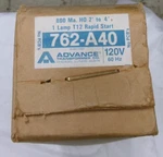 762-A40-ADVA Advance 800MA Ho 2-4FT Sign Ballast. Fixed Price $17.05.