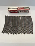 Atlas Ho Scale #33 18" Radius Snap Track 12 Sections Vintage With Box. Fixed Price $12.00.