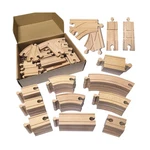Wooden Train 44PCS, Tracks Expansion Accessories E... Fast Ship. Fixed Price $32.96.