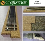Ho-scale Cork Roadbed Beveled Strips, 36" Long, Bulk Box 16 / 48-FEET. Fixed Price $86.59.