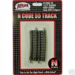 Atlas 2015 Scale Code 55 12.5" Radius Curved Track 6 Pack New Free Shipping. Fixed Price $7.00.