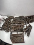 Vtg 80 Pcs Lionel Train Tracks 3 Rail Straight & Curved Remote Control Switch. Fixed Price $85.00.