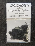 Roscoe's Track Spikes, 3/16 Inch Itty-bitty Size, For N, Ho, HON3, ON30. Fixed Price $16.50.